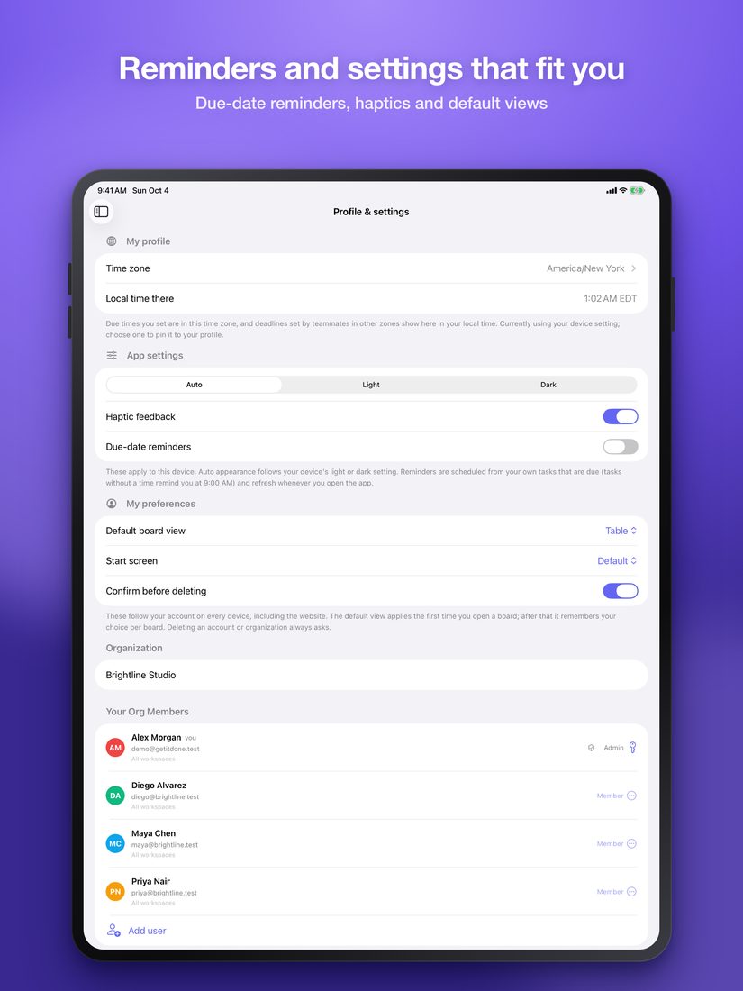 Reminders and settings that fit you (iPad)