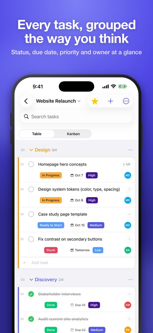 Every task, grouped the way you think (iPhone)