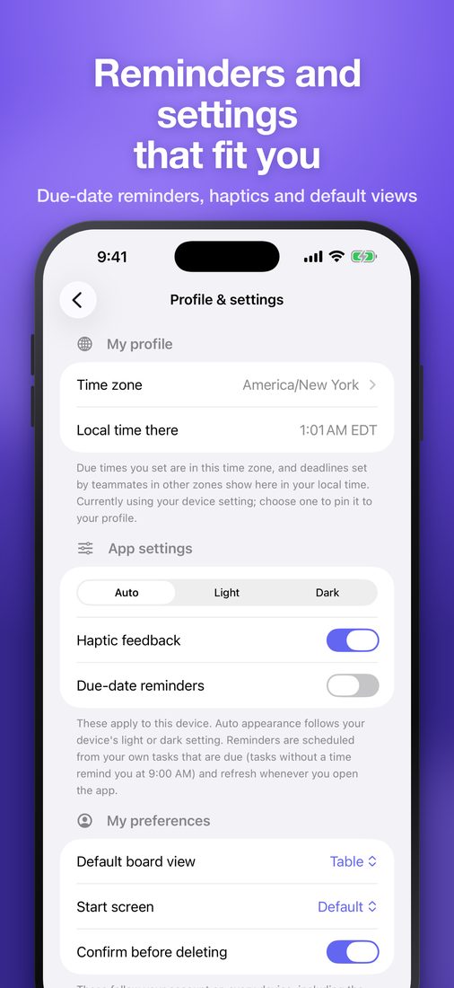 Reminders and settings that fit you (iPhone)