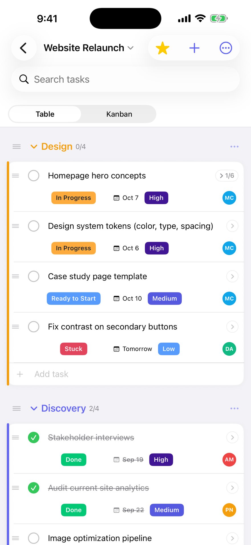 An iPhone app built by Yotta Design