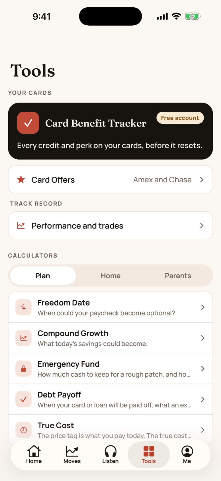 Tools: the Credit Card Benefit Tracker, offers and calculators