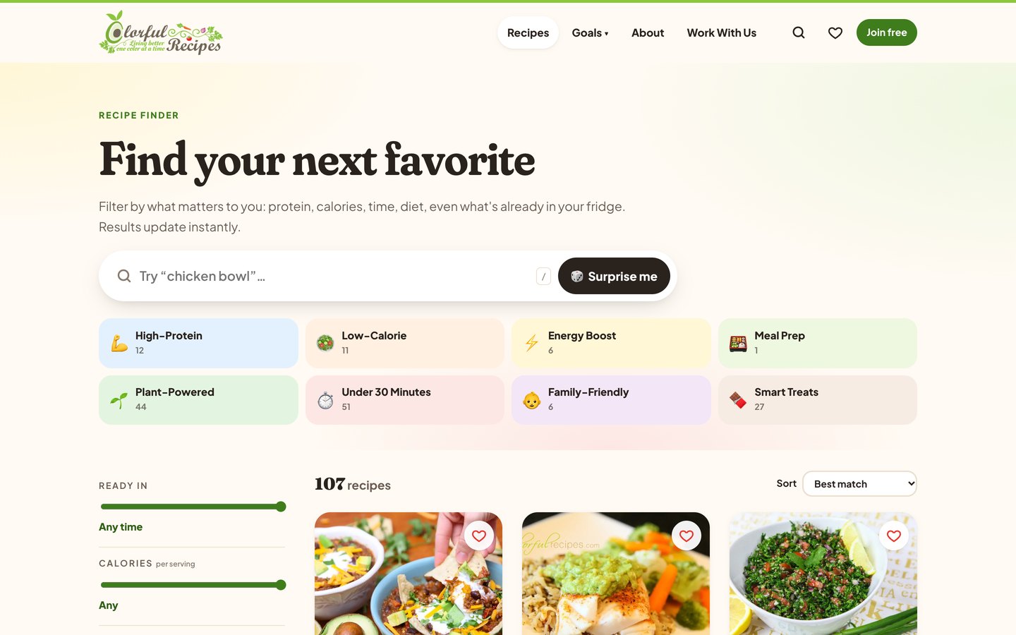Colorful Recipes: Recipe finder on a Mac