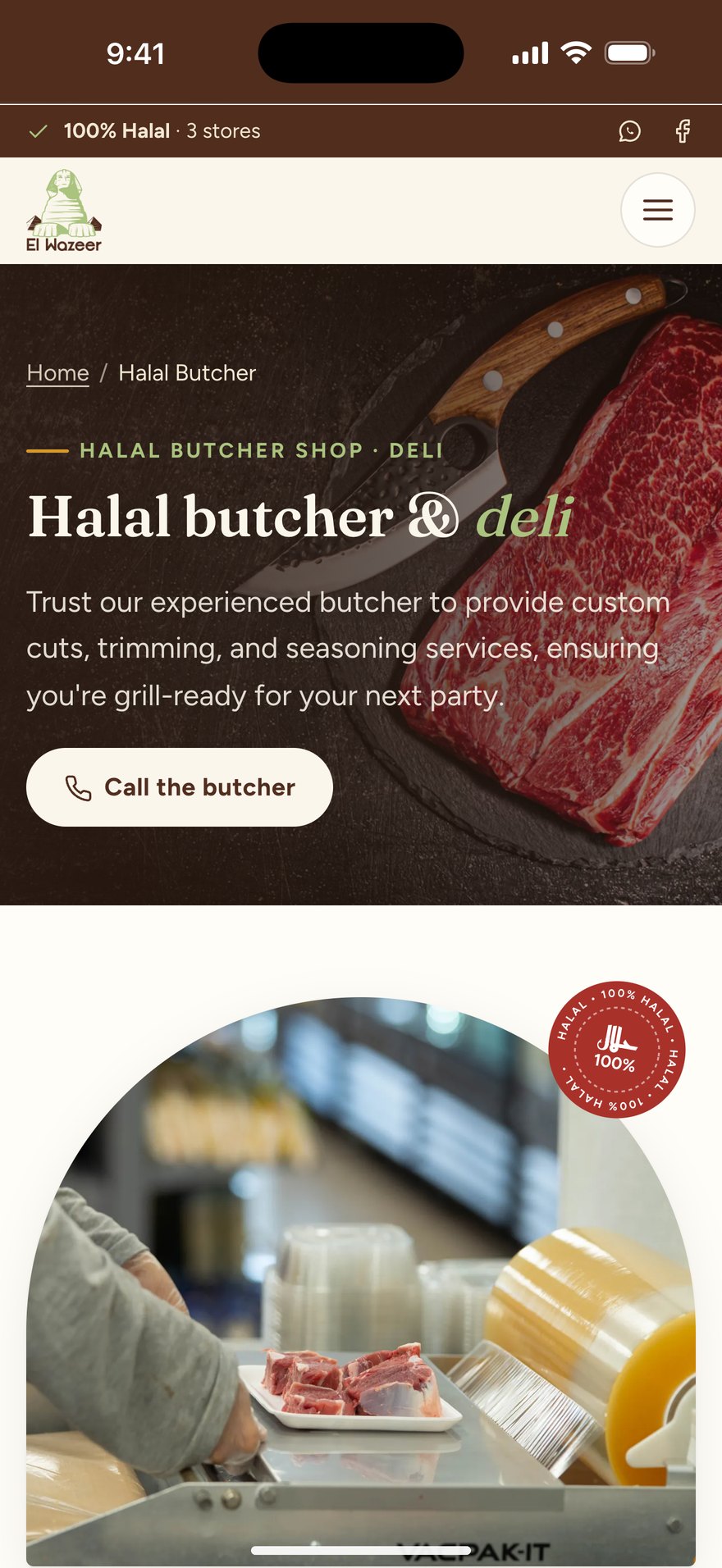 El Wazeer Market: Halal butcher on an iPhone