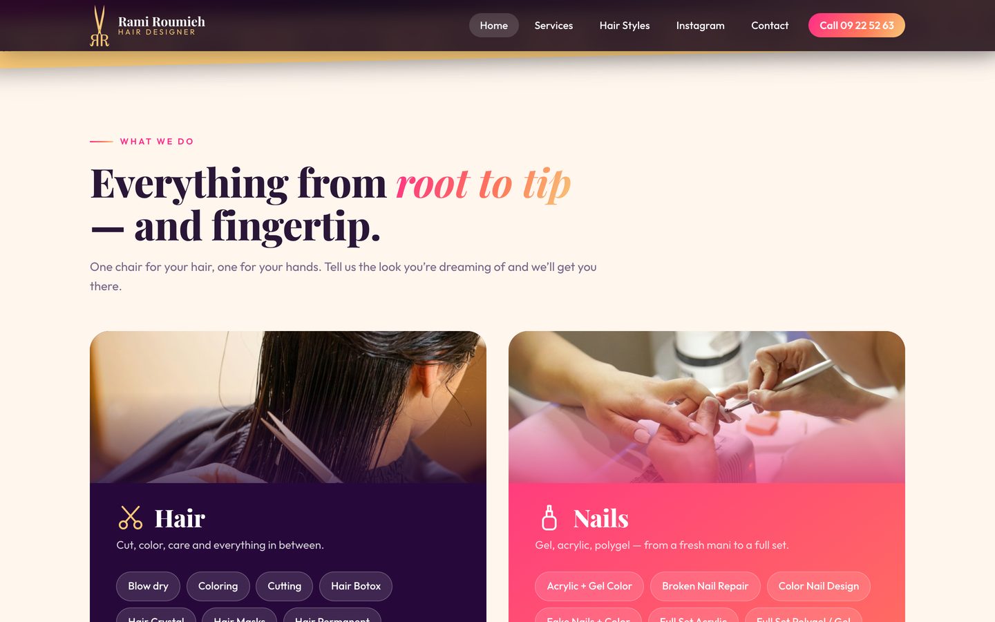 Salon Rami: Services on a Mac
