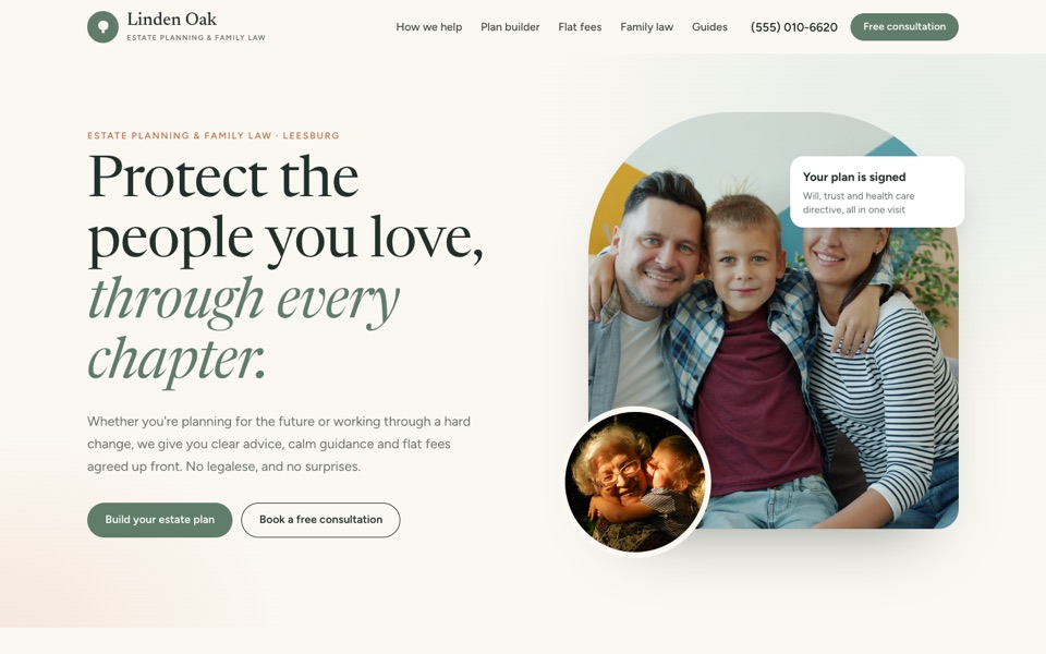Linden Oak Law sample website