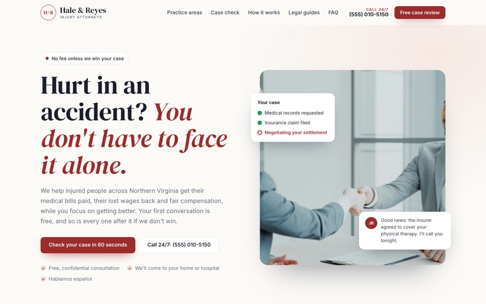 Hale & Reyes sample website